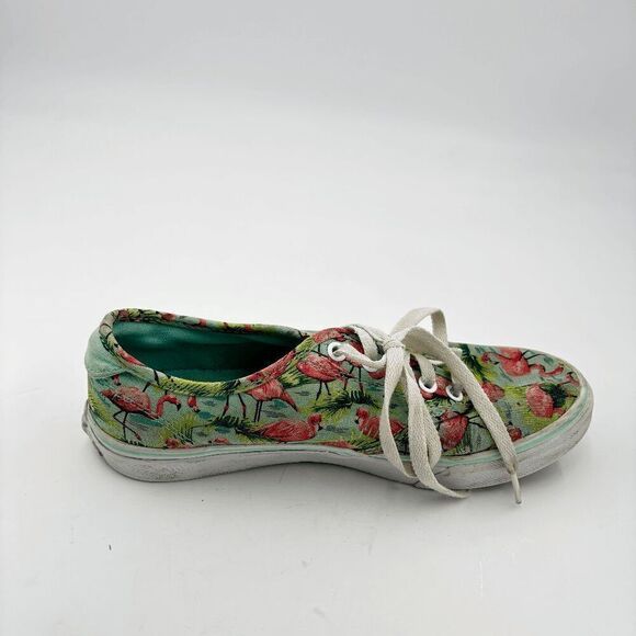 Vans Off the Wall Pink Flamingo & Palm Trees Skate Shoes Men Sz 8 Floral Aloha - Picture 5 of 7